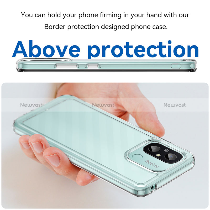 Silicone Transparent Frame Case Cover J02S for Xiaomi Redmi 12C 4G