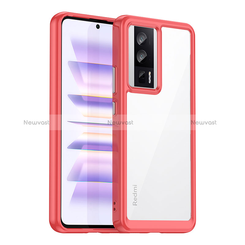 Silicone Transparent Frame Case Cover J02S for Xiaomi Redmi K60 5G