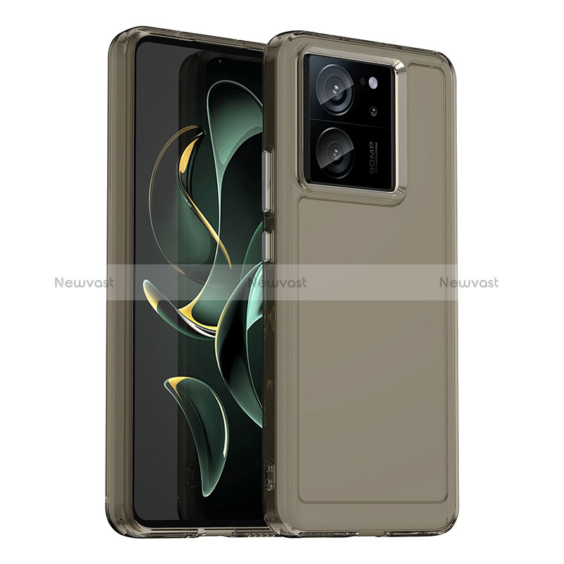 Silicone Transparent Frame Case Cover J02S for Xiaomi Redmi K60 Ultra 5G Gray