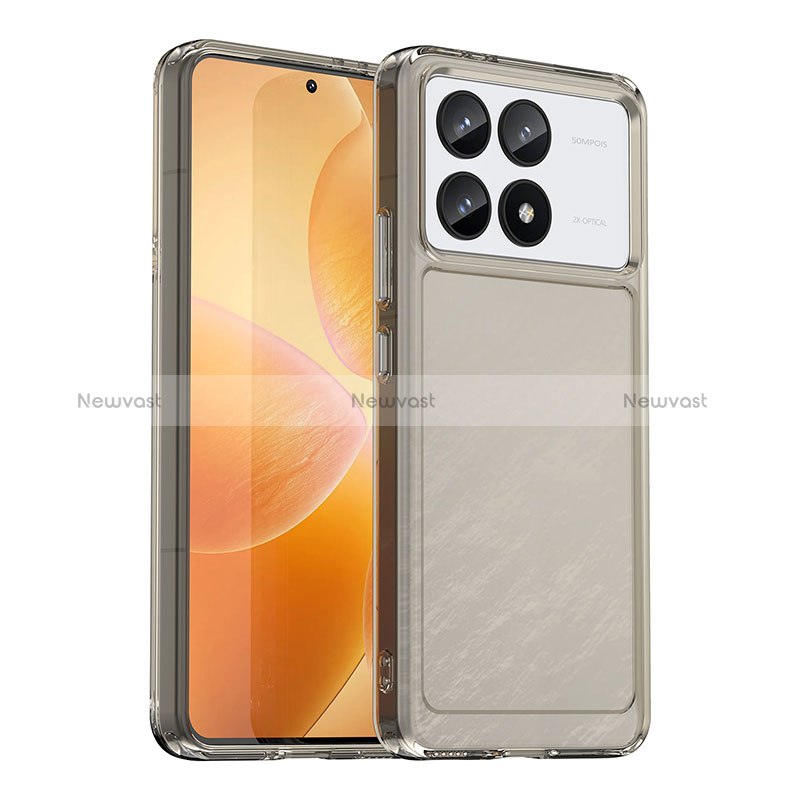 Silicone Transparent Frame Case Cover J02S for Xiaomi Redmi K70 5G Gray