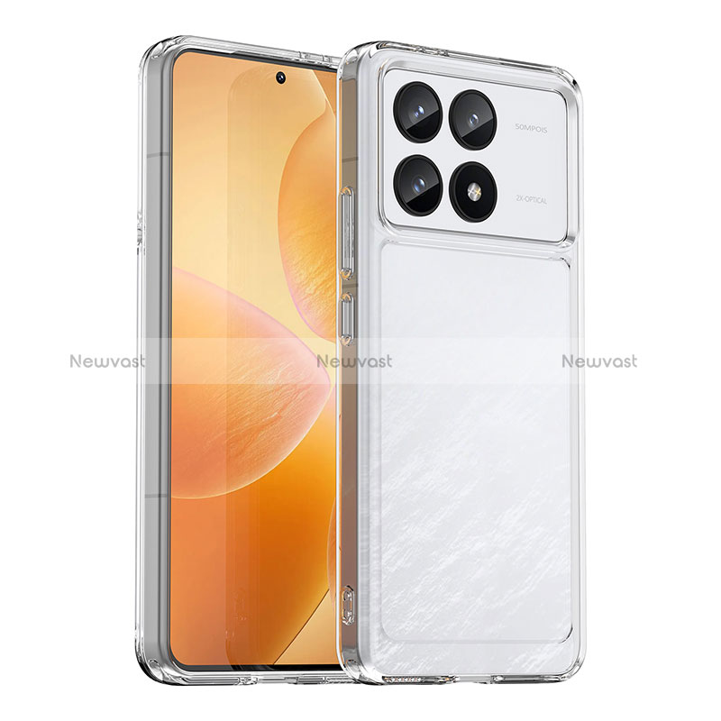 Silicone Transparent Frame Case Cover J02S for Xiaomi Redmi K70 Pro 5G Clear