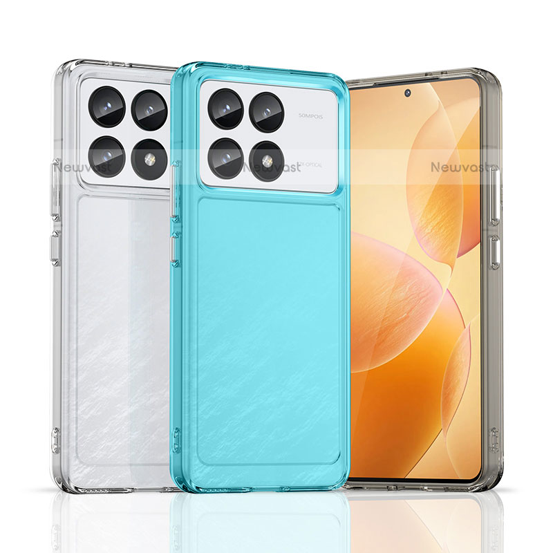 Silicone Transparent Frame Case Cover J02S for Xiaomi Redmi K70E 5G