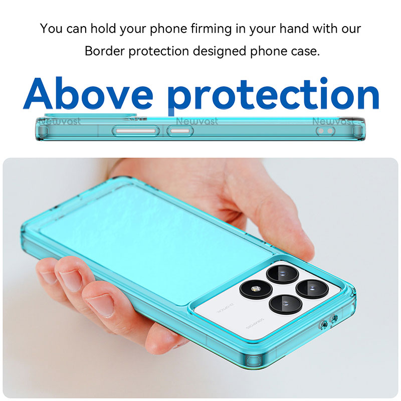 Silicone Transparent Frame Case Cover J02S for Xiaomi Redmi K70E 5G