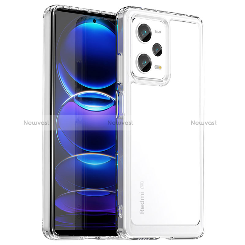 Silicone Transparent Frame Case Cover J02S for Xiaomi Redmi Note 12 Pro 5G