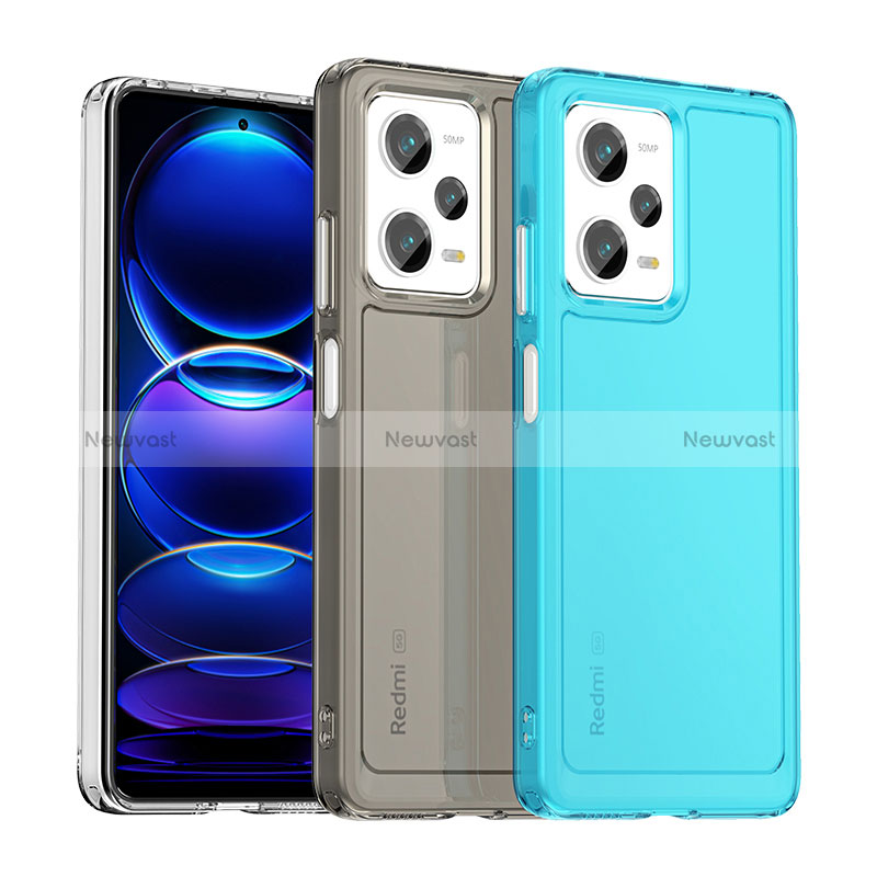 Silicone Transparent Frame Case Cover J02S for Xiaomi Redmi Note 12 Pro 5G