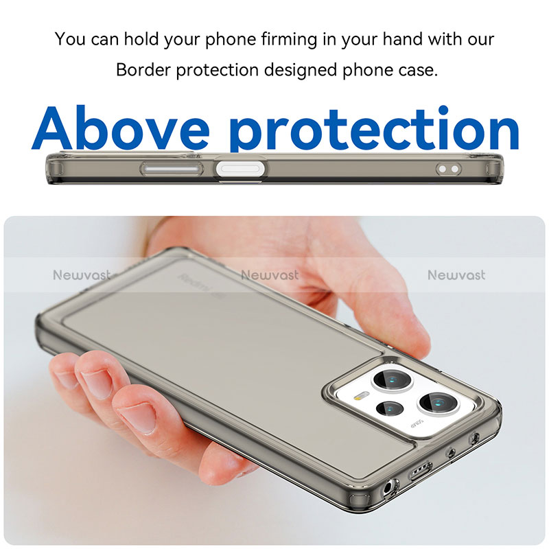 Silicone Transparent Frame Case Cover J02S for Xiaomi Redmi Note 12 Pro 5G