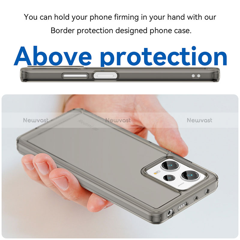 Silicone Transparent Frame Case Cover J02S for Xiaomi Redmi Note 12 Pro+ Plus 5G