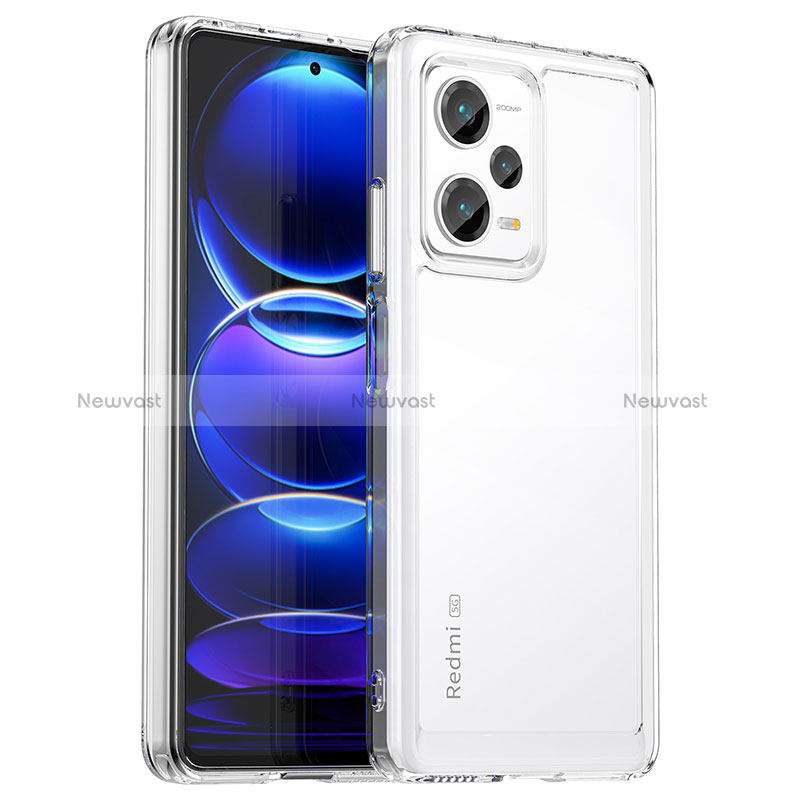 Silicone Transparent Frame Case Cover J02S for Xiaomi Redmi Note 12 Pro+ Plus 5G Clear