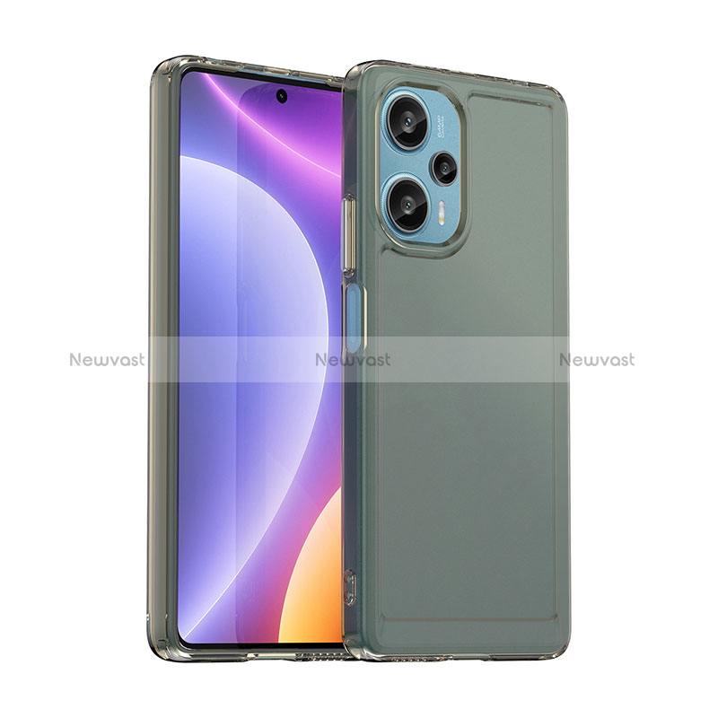 Silicone Transparent Frame Case Cover J02S for Xiaomi Redmi Note 12 Turbo 5G Gray