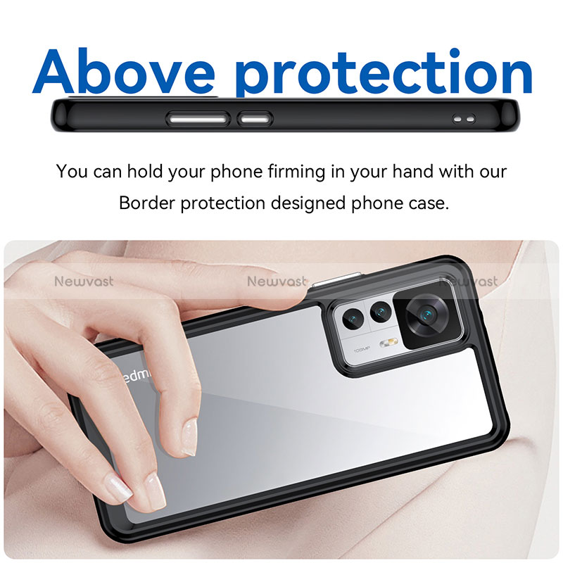 Silicone Transparent Frame Case Cover J04S for Xiaomi Mi 12T 5G