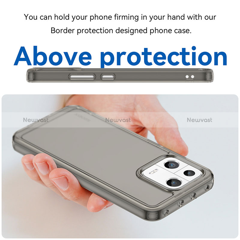 Silicone Transparent Frame Case Cover J04S for Xiaomi Mi 13 5G