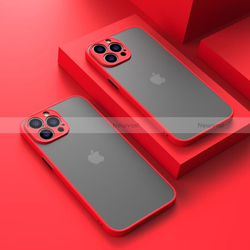 Silicone Transparent Frame Case Cover LS1 for Apple iPhone 13 Pro Red