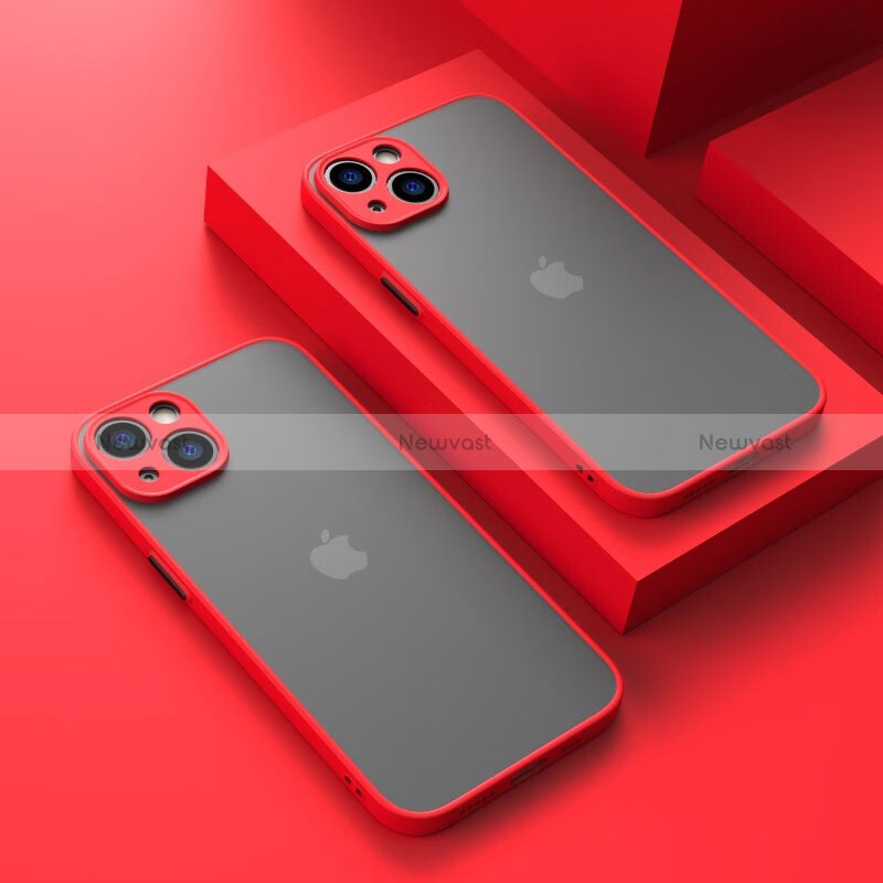 Silicone Transparent Frame Case Cover LS1 for Apple iPhone 14 Plus Red