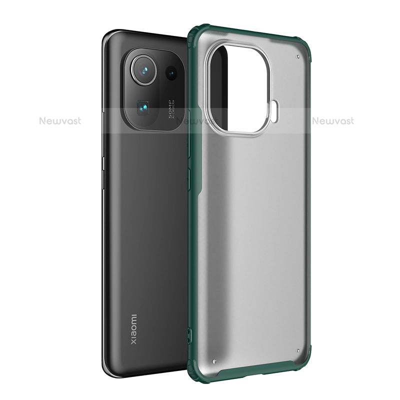 Silicone Transparent Frame Case Cover M01 for Xiaomi Mi 11 Pro 5G Green