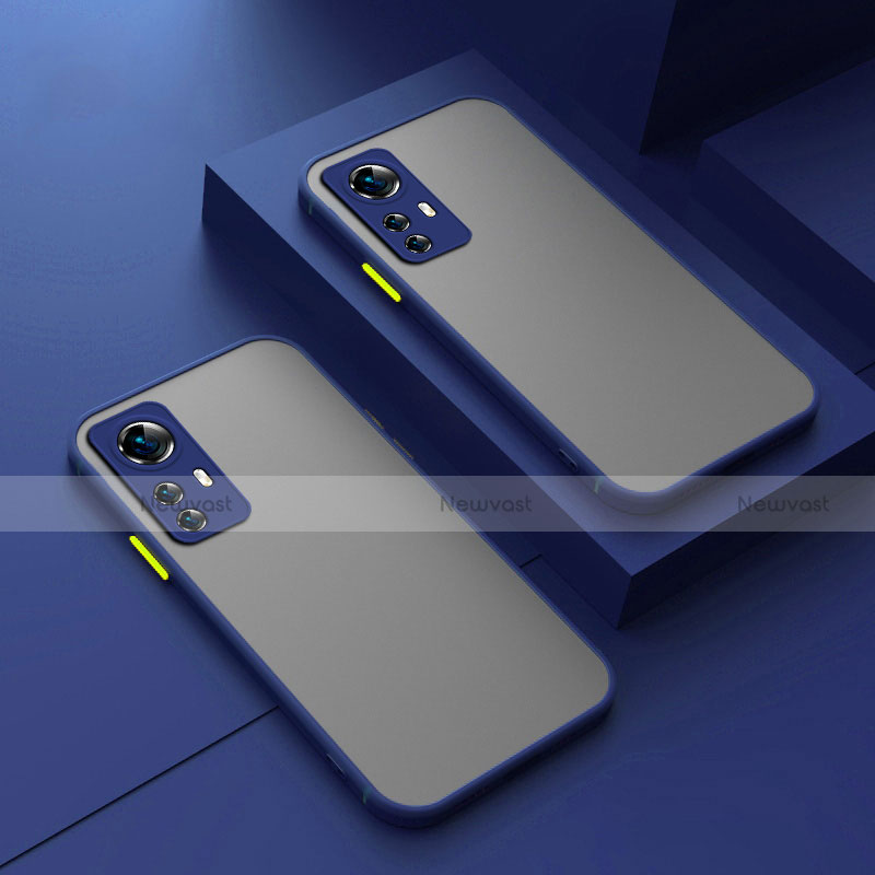 Silicone Transparent Frame Case Cover M01 for Xiaomi Mi 12 5G Blue