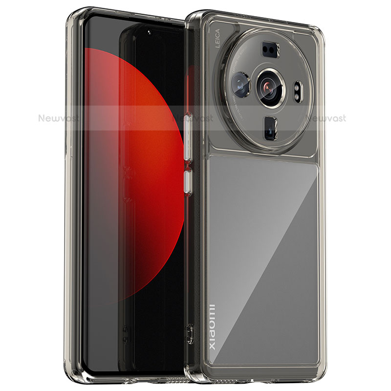 Silicone Transparent Frame Case Cover M01 for Xiaomi Mi 12 Ultra 5G Gray