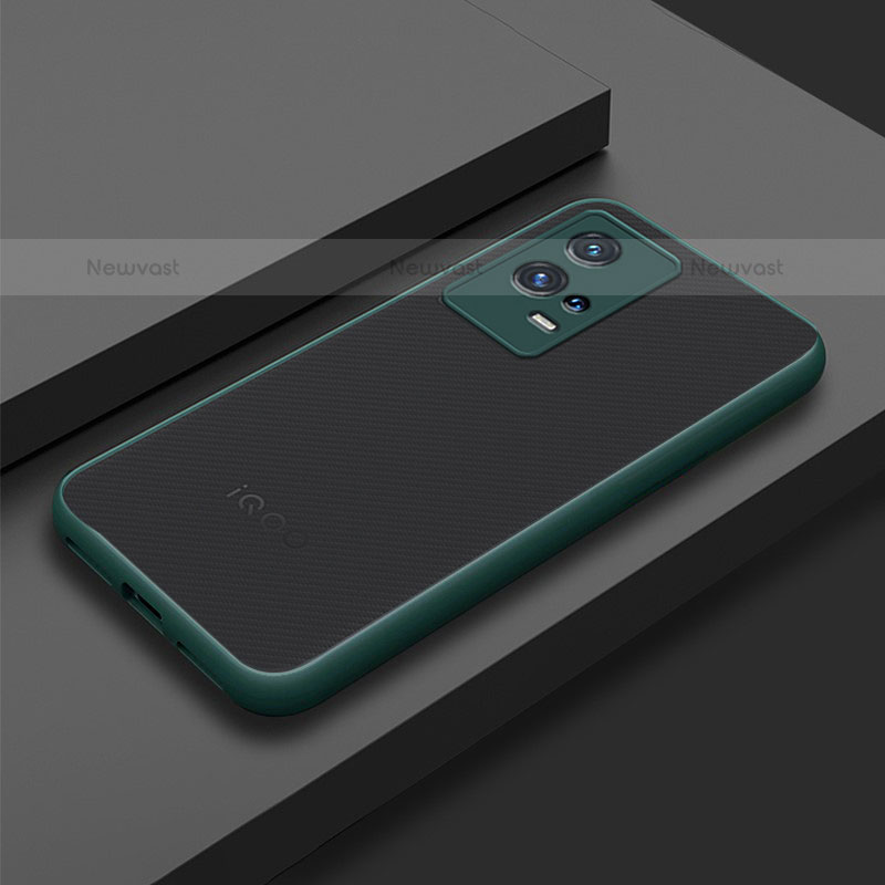 Silicone Transparent Frame Case Cover M02 for Vivo iQOO 8 Pro 5G Green