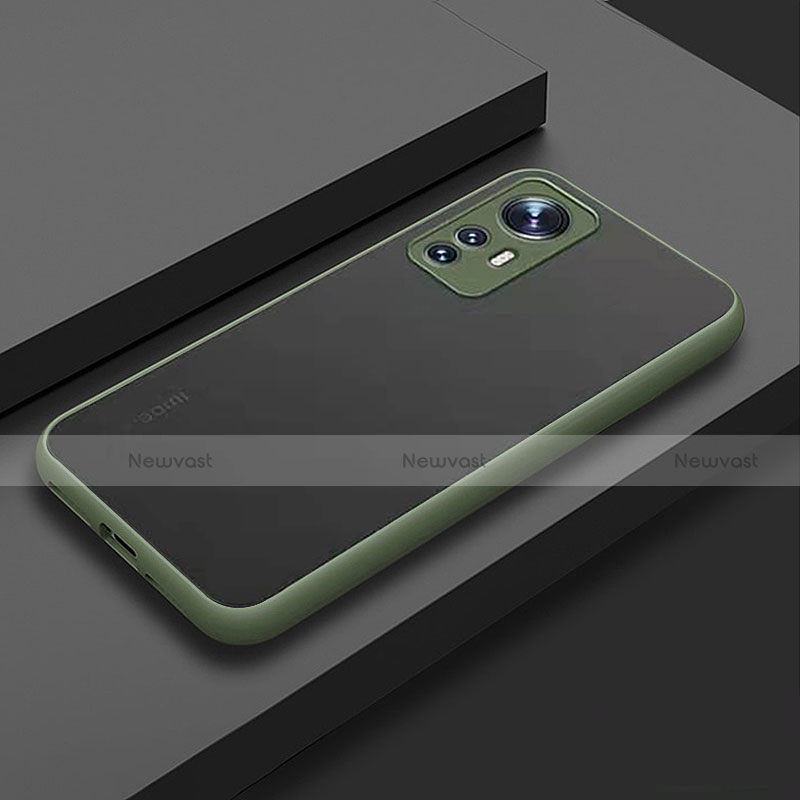 Silicone Transparent Frame Case Cover M02 for Xiaomi Mi 12 5G Matcha Green