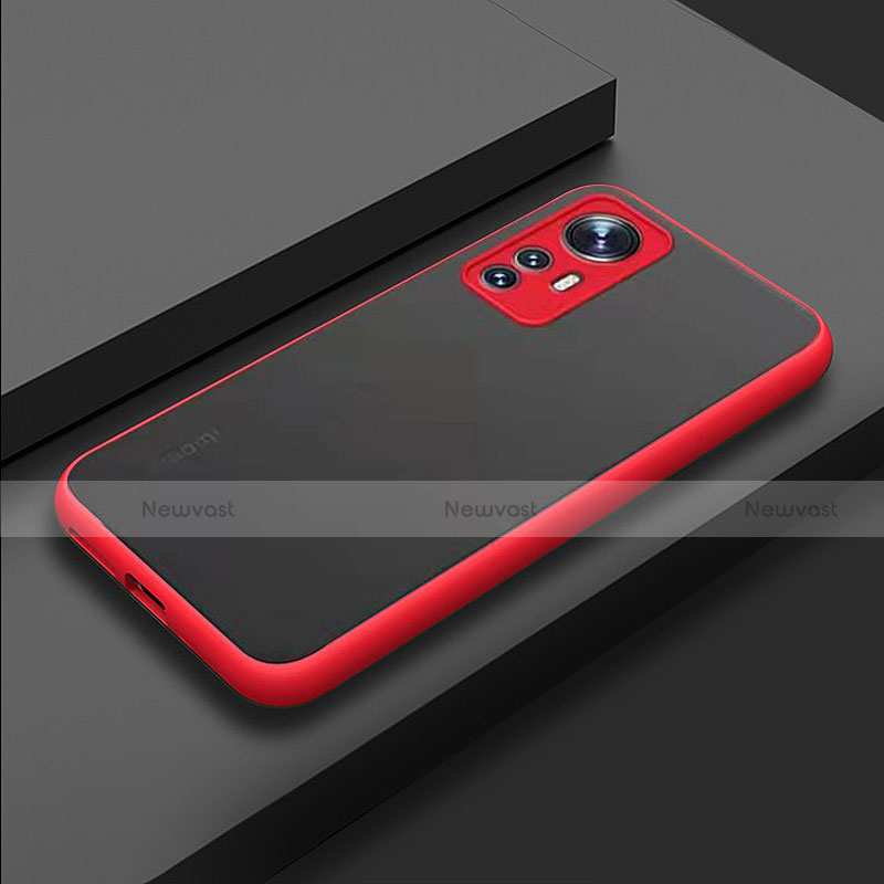 Silicone Transparent Frame Case Cover M02 for Xiaomi Mi 12 5G Red