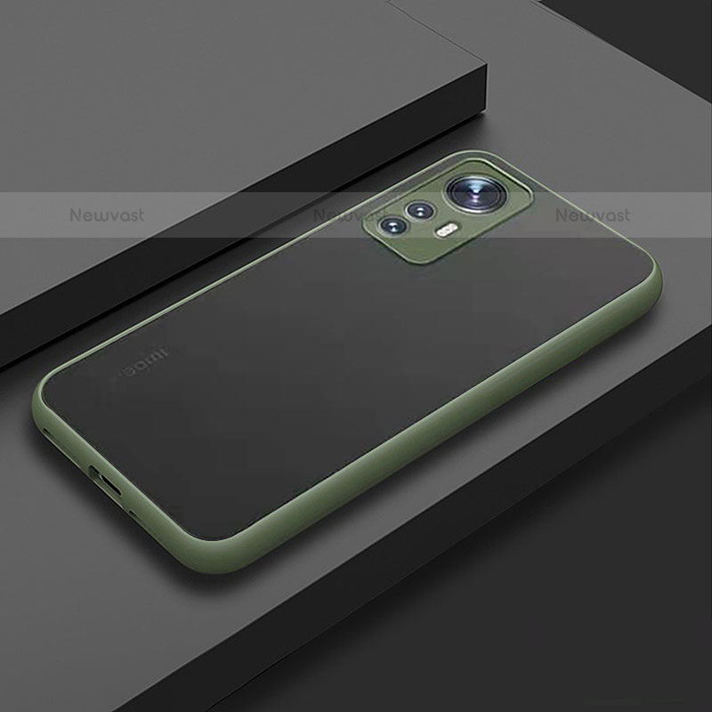 Silicone Transparent Frame Case Cover M02 for Xiaomi Mi 12 Pro 5G Matcha Green