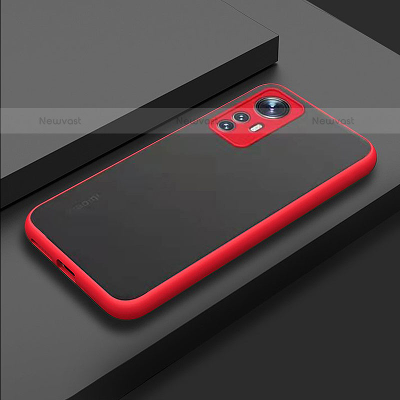 Silicone Transparent Frame Case Cover M02 for Xiaomi Mi 12 Pro 5G Red