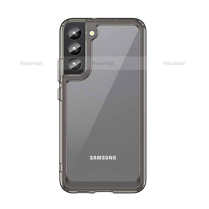 Silicone Transparent Frame Case Cover M03 for Samsung Galaxy S21 5G Gray