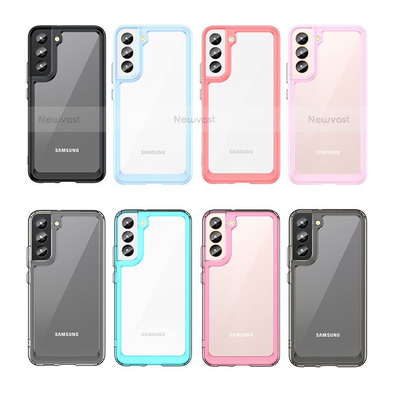 Silicone Transparent Frame Case Cover M03 for Samsung Galaxy S21 Plus 5G