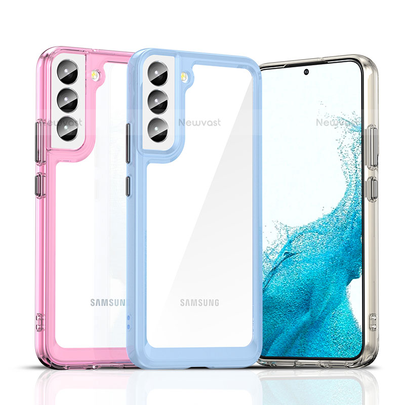 Silicone Transparent Frame Case Cover M03 for Samsung Galaxy S21 Plus 5G