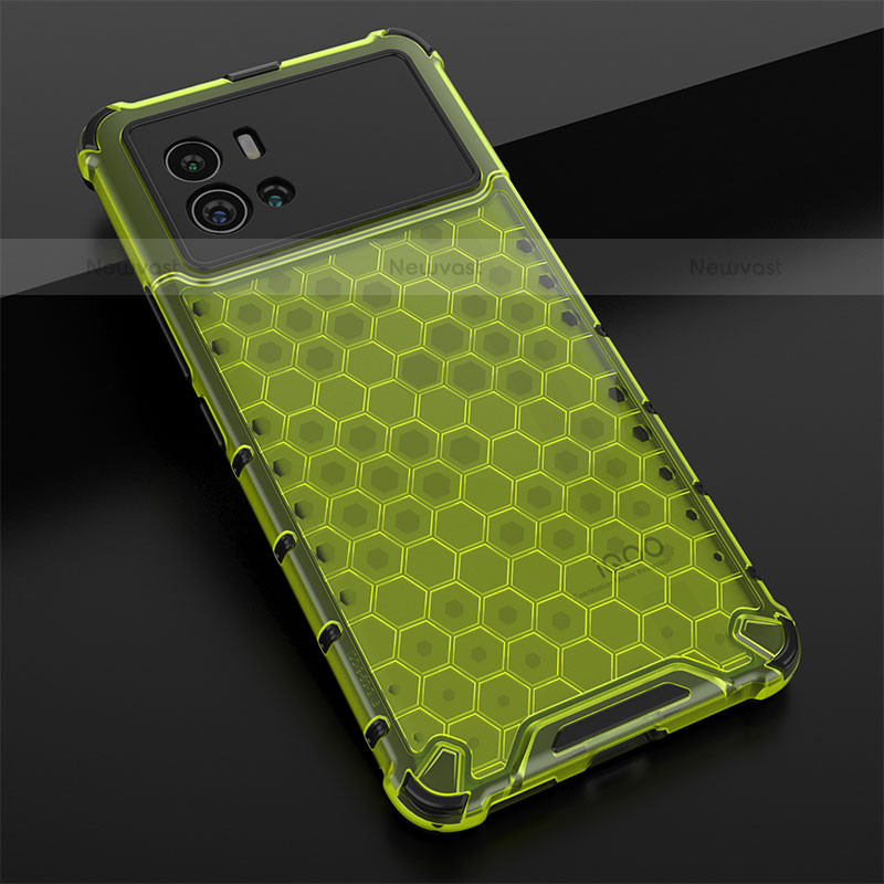 Silicone Transparent Frame Case Cover M05 for Vivo iQOO 9 Pro 5G Green