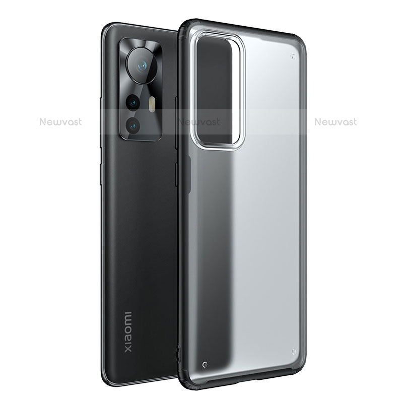 Silicone Transparent Frame Case Cover M05 for Xiaomi Mi 12 Pro 5G Black