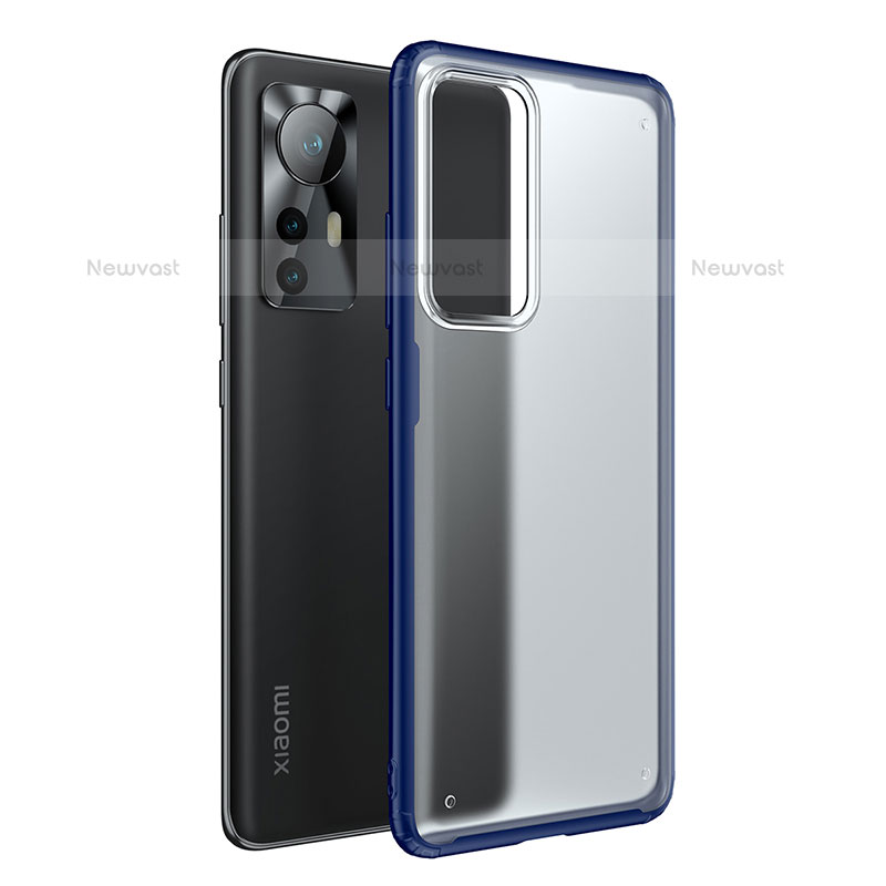 Silicone Transparent Frame Case Cover M05 for Xiaomi Mi 12 Pro 5G Blue