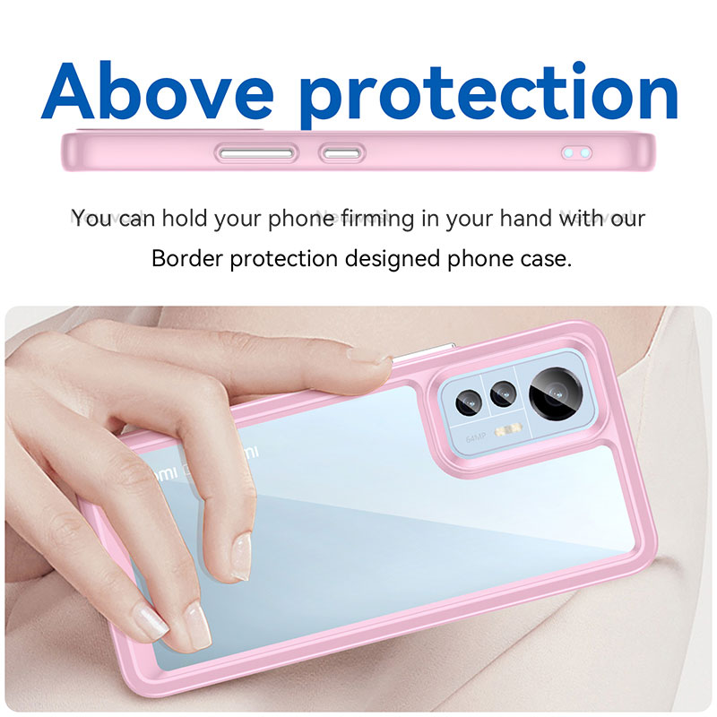 Silicone Transparent Frame Case Cover M06 for Xiaomi Mi 12 Pro 5G