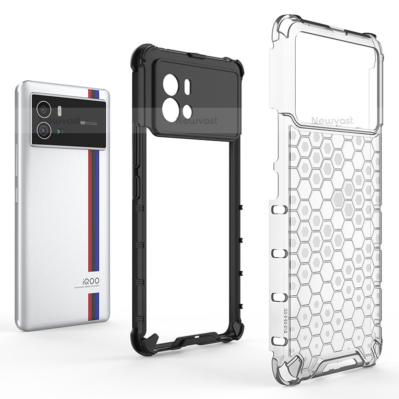 Silicone Transparent Frame Case Cover M07 for Vivo iQOO 9 Pro 5G