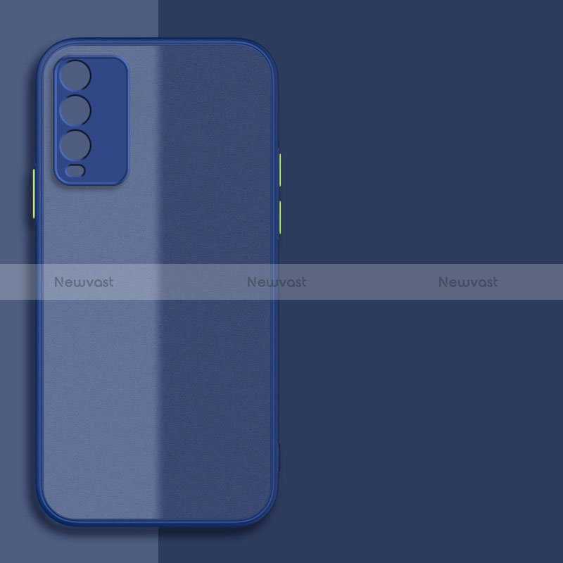 Silicone Transparent Frame Case Cover P01 for Xiaomi Redmi 9 Power Blue