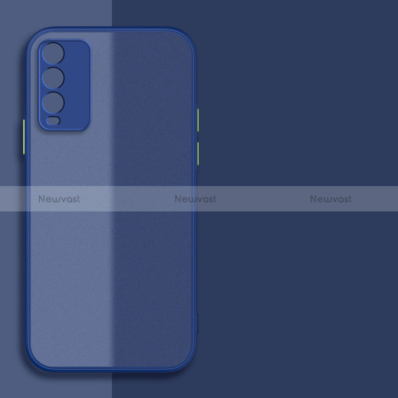 Silicone Transparent Frame Case Cover P01 for Xiaomi Redmi 9T 4G Blue