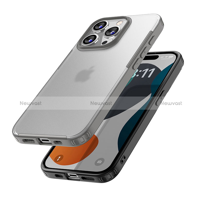 Silicone Transparent Frame Case Cover QC1 for Apple iPhone 13 Pro