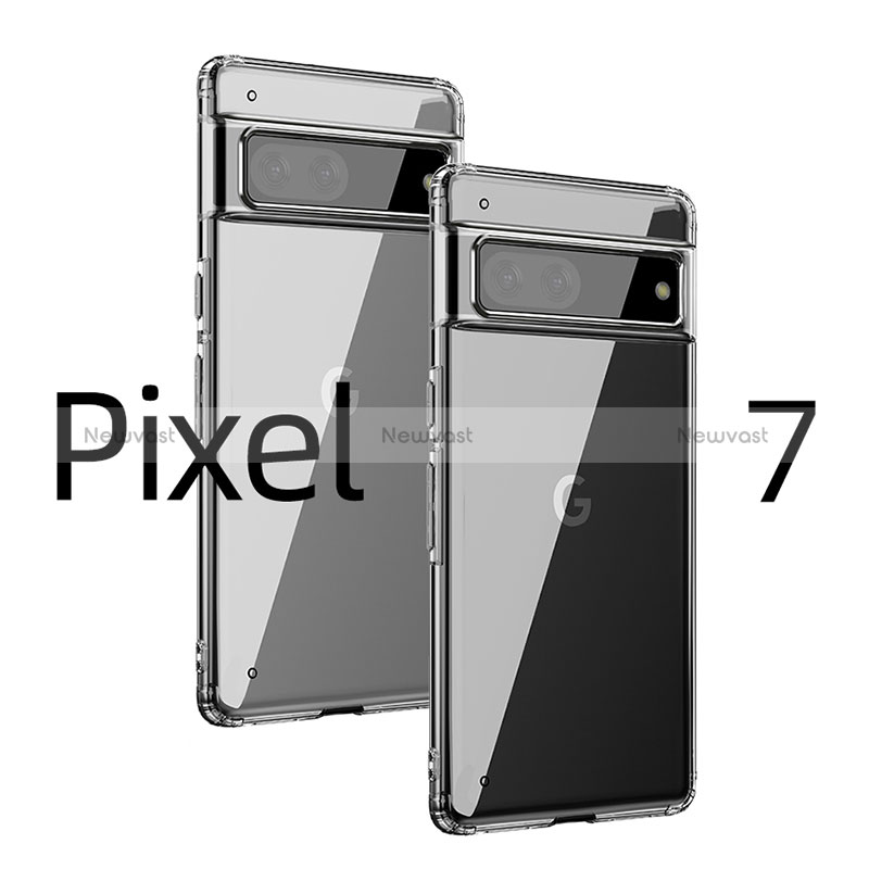 Silicone Transparent Frame Case Cover W01L for Google Pixel 7 5G