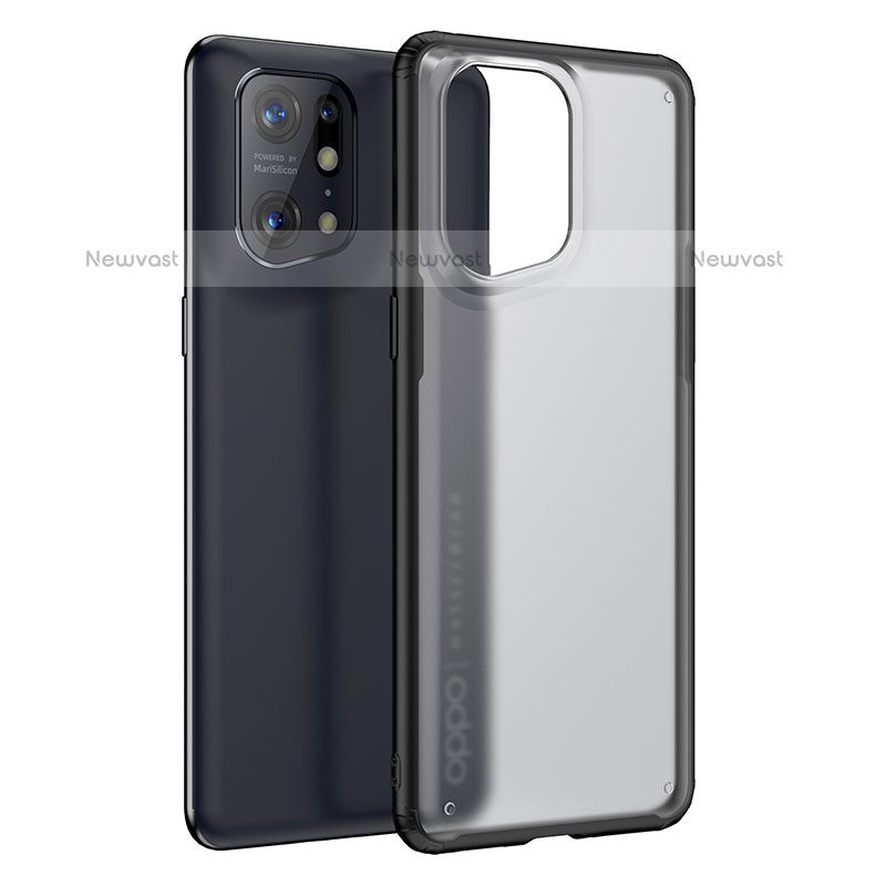 Silicone Transparent Frame Case Cover W01L for Oppo Find X5 Pro 5G