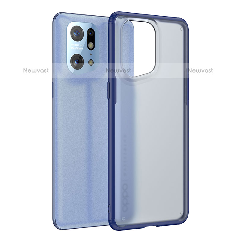 Silicone Transparent Frame Case Cover W01L for Oppo Find X5 Pro 5G