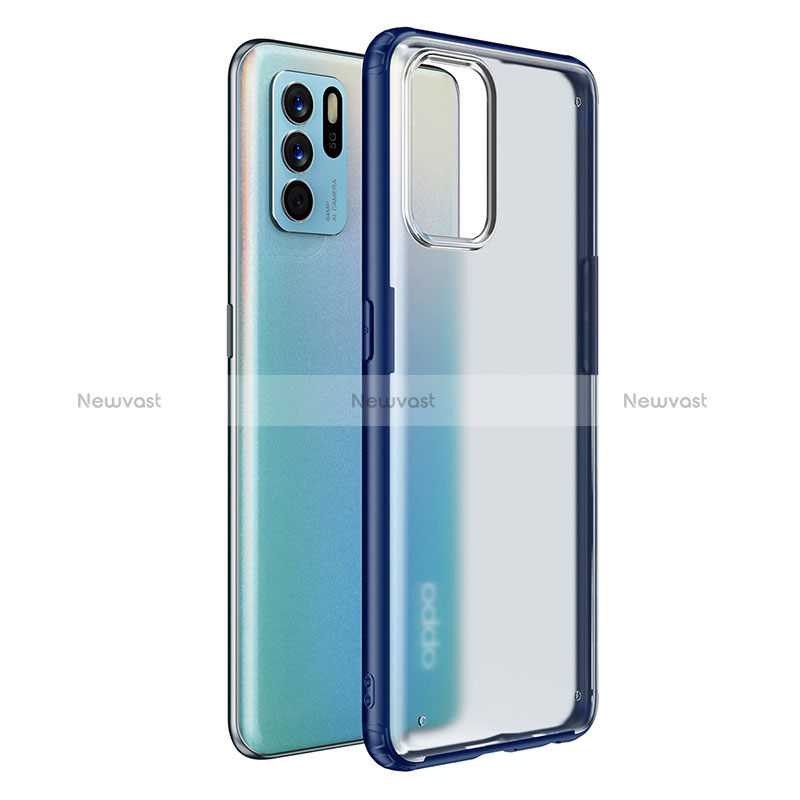 Silicone Transparent Frame Case Cover W01L for Oppo Reno6 Z 5G