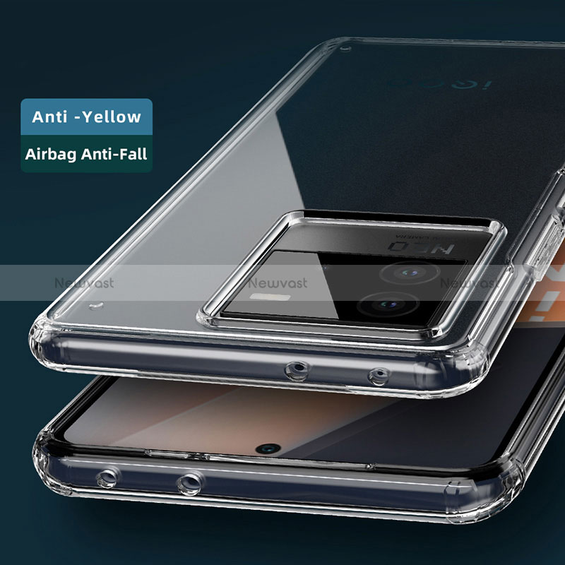 Silicone Transparent Frame Case Cover W01L for Vivo iQOO Neo6 5G