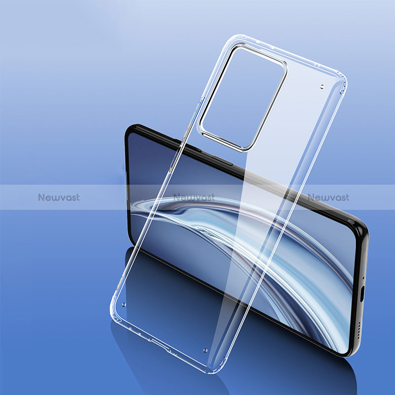 Silicone Transparent Frame Case Cover W01L for Xiaomi Mi 11T Pro 5G Clear