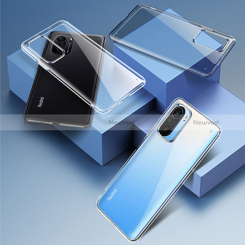 Silicone Transparent Frame Case Cover W01L for Xiaomi Poco F3 5G