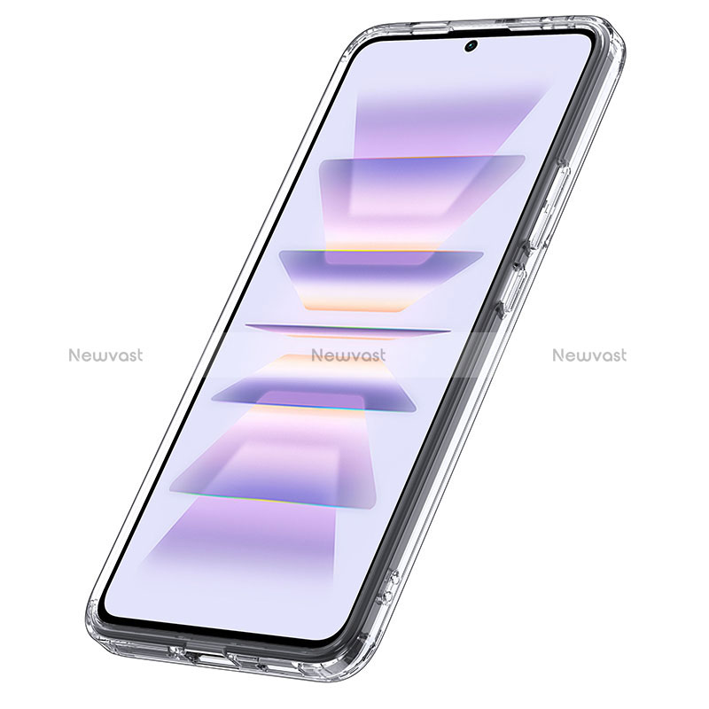 Silicone Transparent Frame Case Cover W01L for Xiaomi Poco F5 Pro 5G