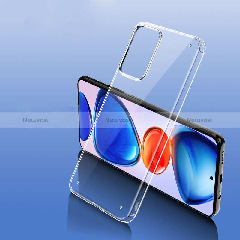 Silicone Transparent Frame Case Cover W01L for Xiaomi Poco M4 Pro 5G Clear
