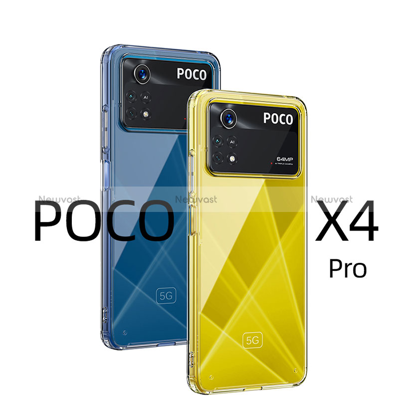 Silicone Transparent Frame Case Cover W01L for Xiaomi Poco X4 Pro 5G