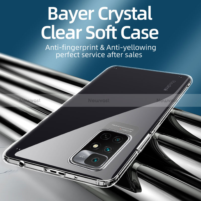 Silicone Transparent Frame Case Cover W01L for Xiaomi Redmi 10 4G