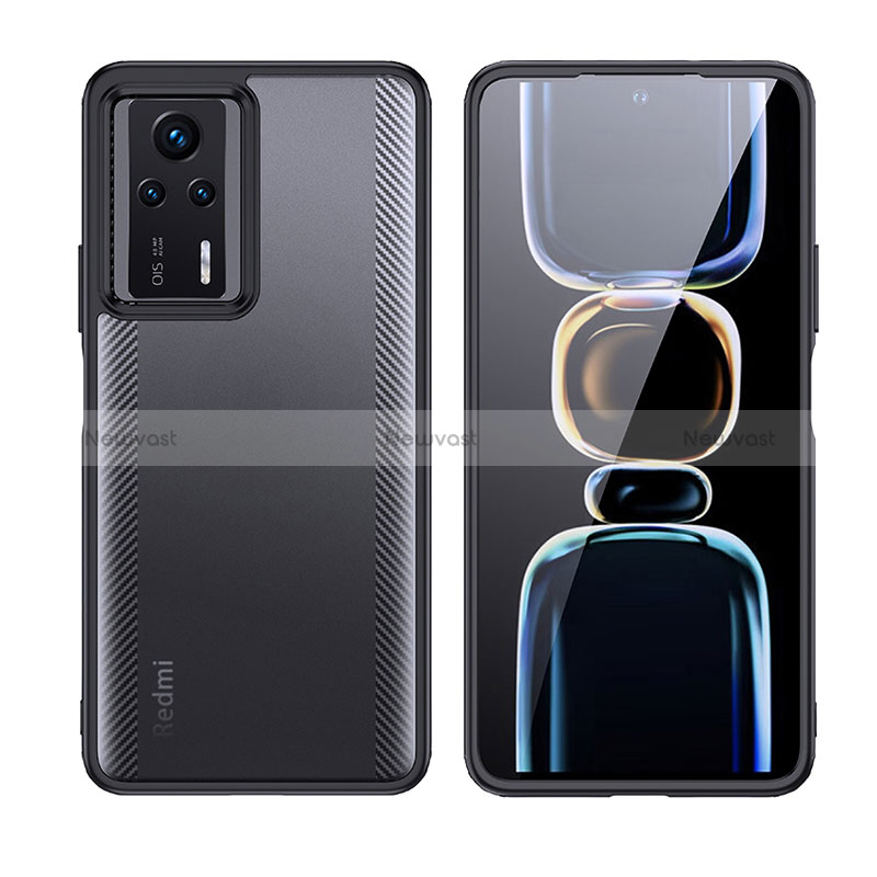 Silicone Transparent Frame Case Cover W01L for Xiaomi Redmi K60E 5G