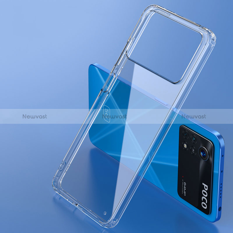 Silicone Transparent Frame Case Cover W01L for Xiaomi Redmi Note 11E Pro 5G Clear