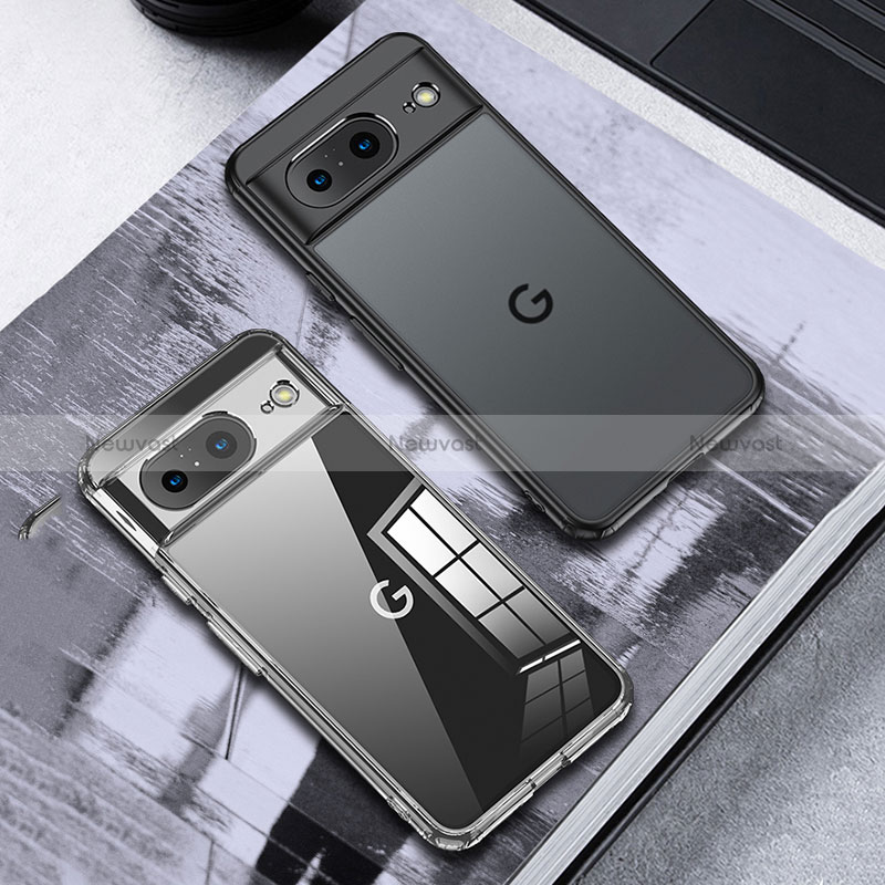 Silicone Transparent Frame Case Cover WL1 for Google Pixel 8 5G